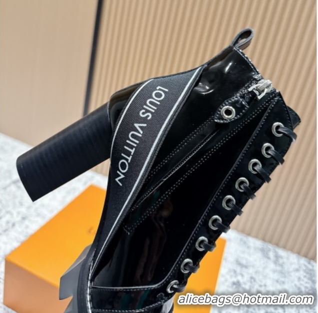 Top Grade Louis Vuitton Star Trail Ankle Boots 9cm in Shiny Caflskin LV111820 Black 5111820