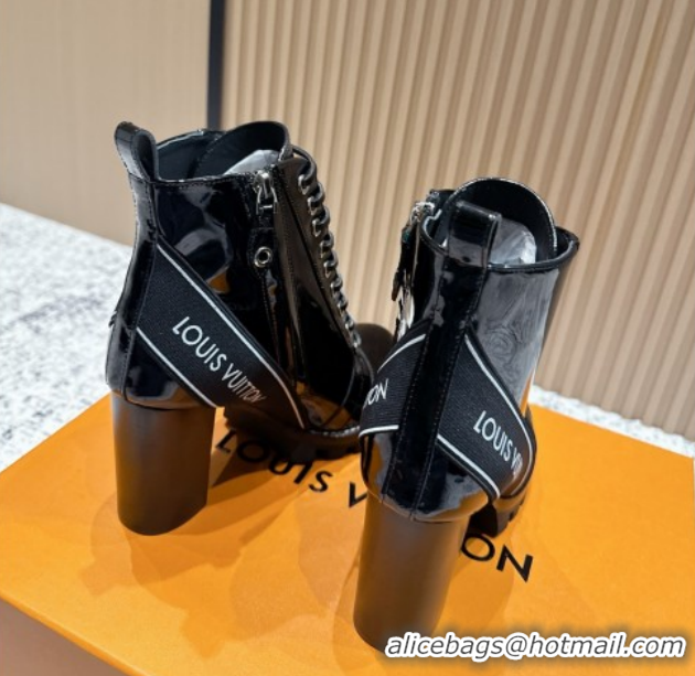 Top Grade Louis Vuitton Star Trail Ankle Boots 9cm in Shiny Caflskin LV111820 Black 5111820
