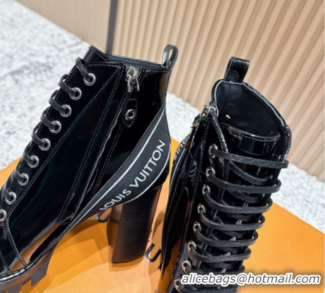 Top Grade Louis Vuitton Star Trail Ankle Boots 9cm in Shiny Caflskin LV111820 Black 5111820