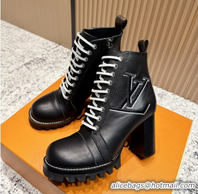 Modern Louis Vuitton Star Trail Ankle Boots 9cm in Smooth Caflskin LV111821 Black
