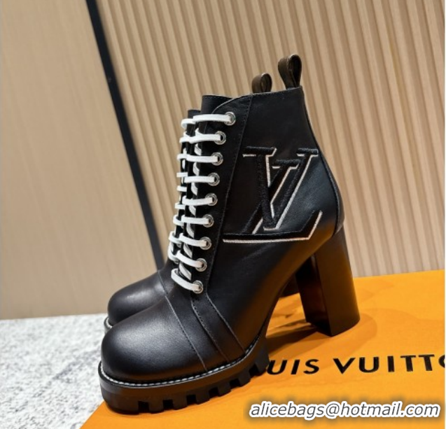 Modern Louis Vuitton Star Trail Ankle Boots 9cm in Smooth Caflskin LV111821 Black