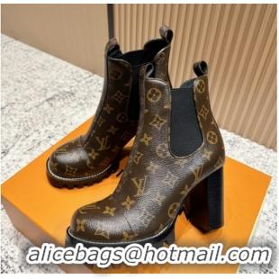 Luxury Louis Vuitton Star Trail Ankle Boots 9cm in Monogram Canvas LV111822 Brown