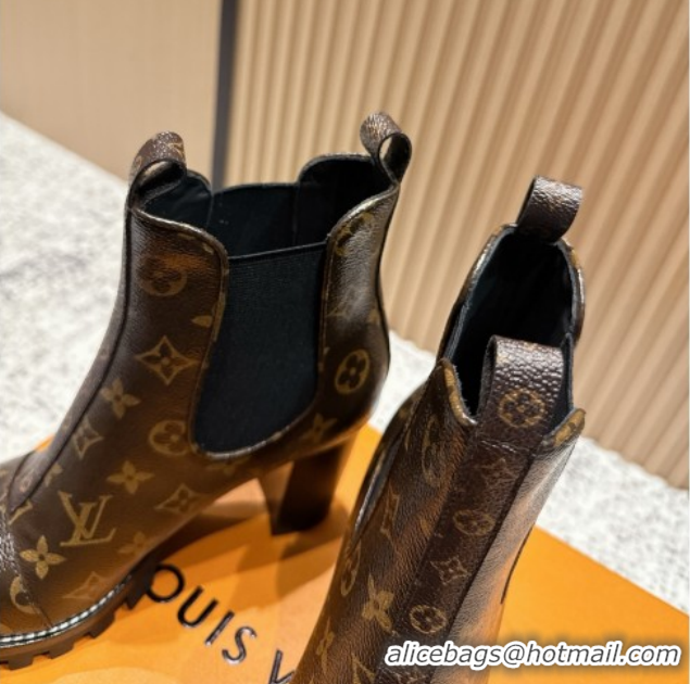 Luxury Louis Vuitton Star Trail Ankle Boots 9cm in Monogram Canvas LV111822 Brown