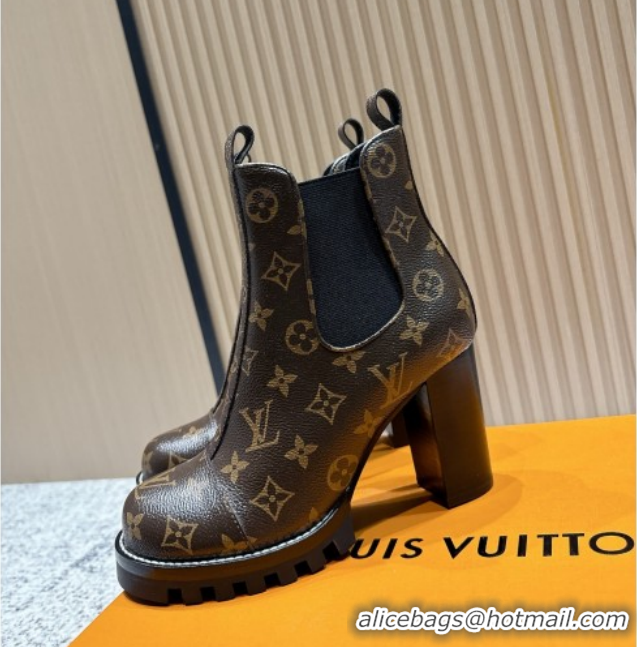 Luxury Louis Vuitton Star Trail Ankle Boots 9cm in Monogram Canvas LV111822 Brown