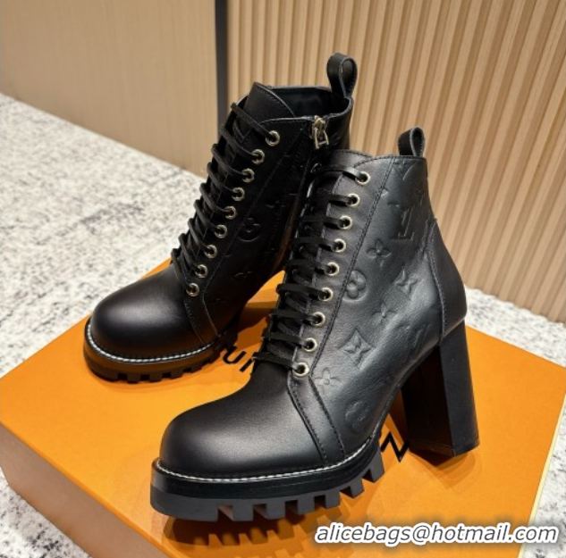 Shop Cheap Louis Vuitton Star Trail Ankle Boots 9cm in Monogram Caflskin LV111825 Black