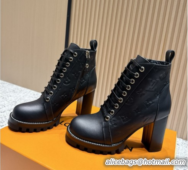 Shop Cheap Louis Vuitton Star Trail Ankle Boots 9cm in Monogram Caflskin LV111825 Black