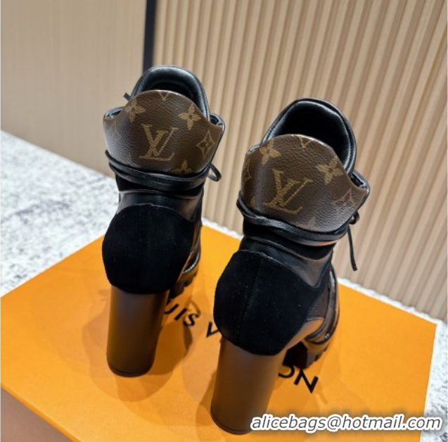 Most Popular Louis Vuitton Star Trail Ankle Boots 9cm in Mesh, Suede & Caflskin LV111826 Black