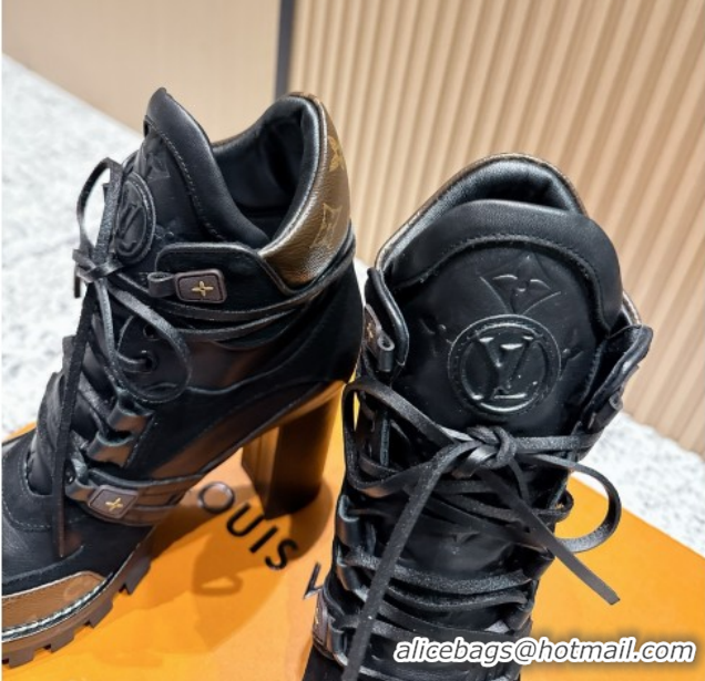 Best Price Louis Vuitton Star Trail Ankle Boots 9cm in Suede & Smooth Caflskin LV111827 Black