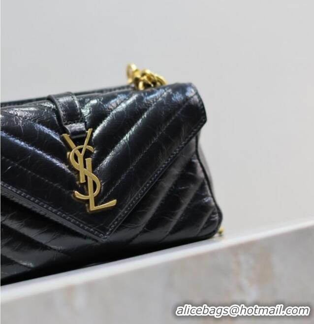 Low Cost Saint Laurent College Mini Chain Bag in Oiled Leather 779430 Black 2025