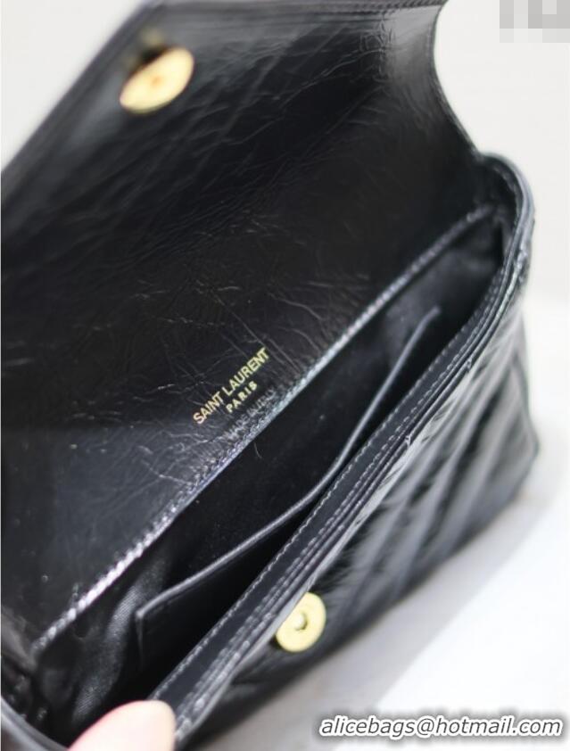 Low Cost Saint Laurent College Mini Chain Bag in Oiled Leather 779430 Black 2025