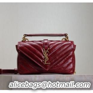 Buy Cheap Saint Laurent College Mini Chain Bag in Oiled Leather 779430 Red 2025