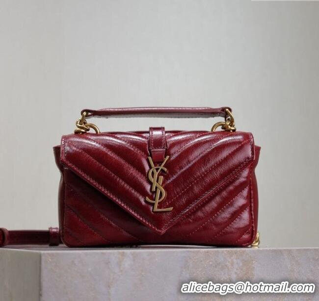 Buy Cheap Saint Laurent College Mini Chain Bag in Oiled Leather 779430 Red 2025