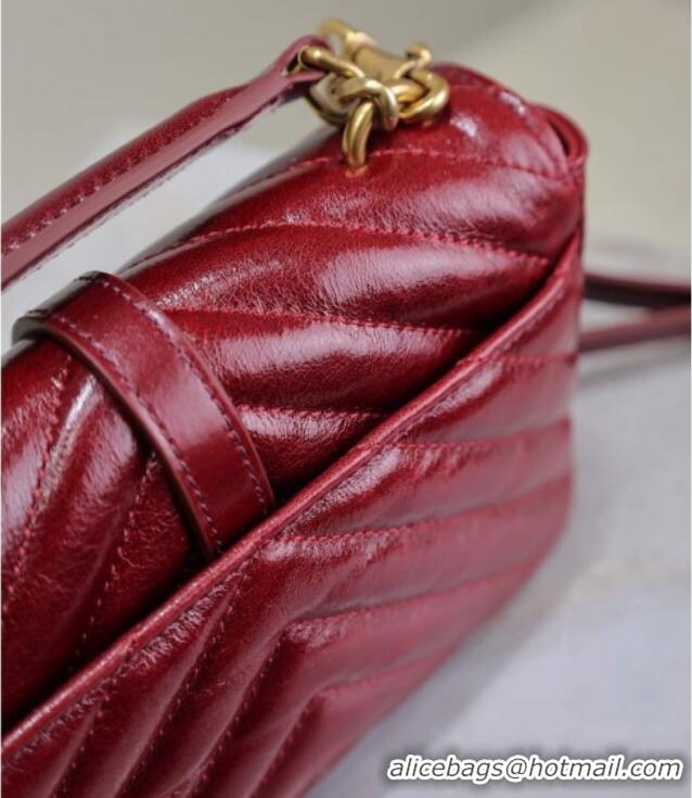 Buy Cheap Saint Laurent College Mini Chain Bag in Oiled Leather 779430 Red 2025