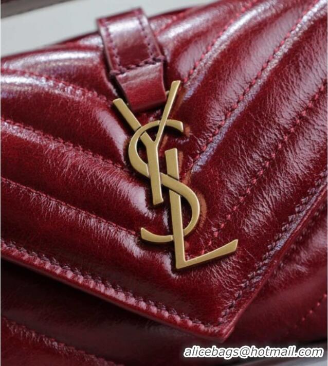 Buy Cheap Saint Laurent College Mini Chain Bag in Oiled Leather 779430 Red 2025