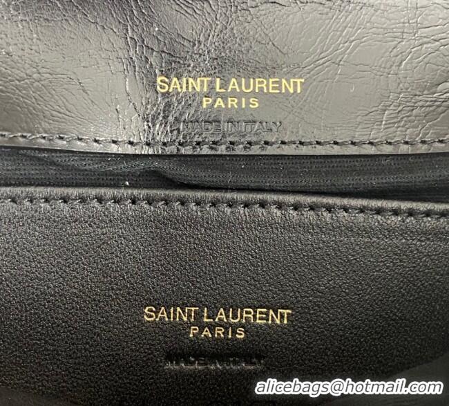 Grade Design Saint Laurent College Mini Chain Bag in Shiny Crackled Leather 779430 Black 2025