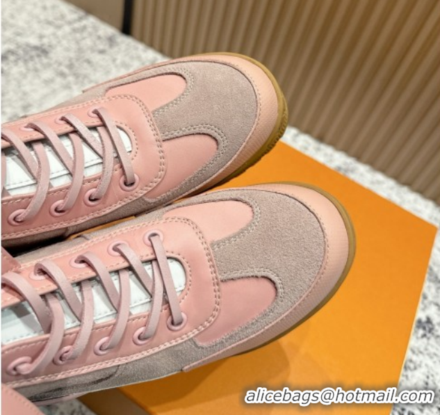 Durable Louis Vuitton Laureate Platform Desert Ankle Boots in Suede & Calfskin 7cm LV111906 Pink
