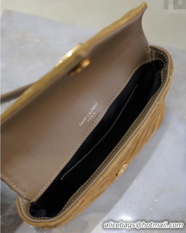 Low Cost Saint Laurent College Mini Chain Bag in Suede 779430 Brown 2025