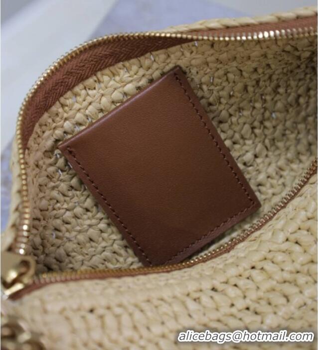 Famous Brand Saint Laurent Sade Mini Tube Bag in Raffia Straw 699704 Beige 2025