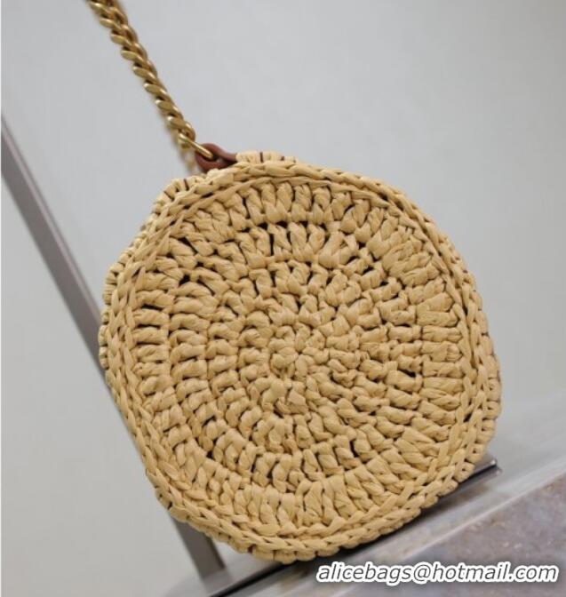 Famous Brand Saint Laurent Sade Mini Tube Bag in Raffia Straw 699704 Beige 2025
