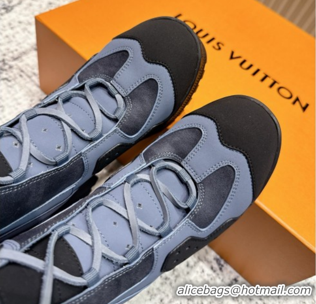 Best Product Louis Vuitton Laureate Platform Desert Ankle Boots in Calfskin 7cm LV111907 Grey/Black