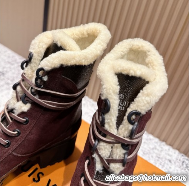 Purchase Louis Vuitton Laureate Platform Desert Wool Ankle Boots in Suede & Monogram 7cm LV111910 Brown