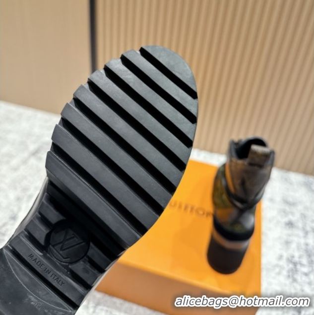 Perfect Louis Vuitton Laureate Platform Desert Ankle Boots in Monogram Fabric & Suede 7cm LV111914 Green