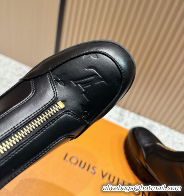 Pretty Style Louis Vuitton Laureate Platform Desert Ankle Boots in Calfskin 7cm LV111915 Black