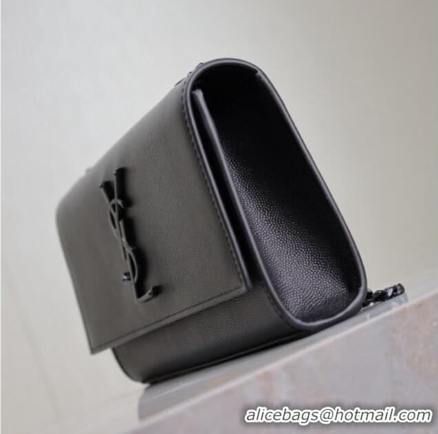 Top Quality Saint Laurent Kate Small Chain Bag in Grained Leather 469390 All Black 2025