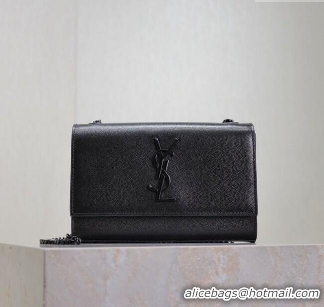 Top Quality Saint Laurent Kate Small Chain Bag in Grained Leather 469390 All Black 2025