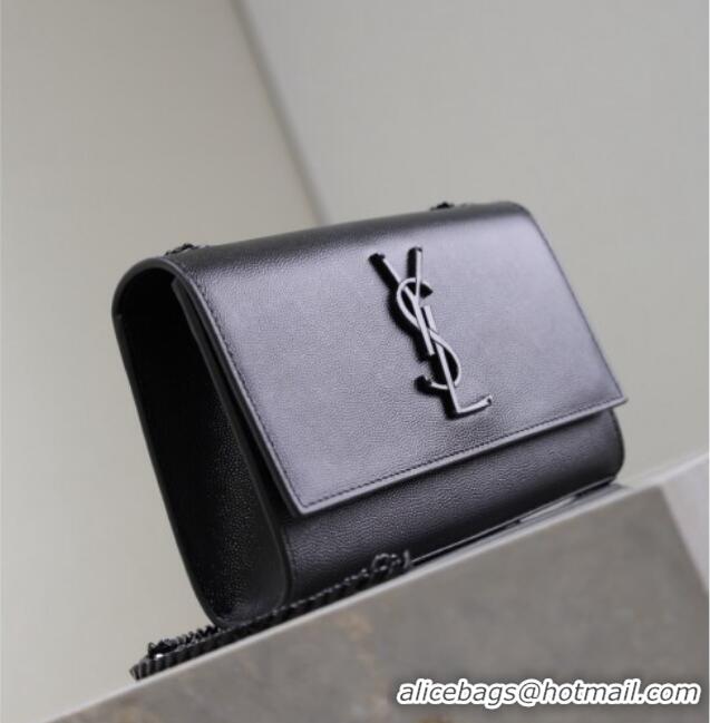 Top Quality Saint Laurent Kate Small Chain Bag in Grained Leather 469390 All Black 2025