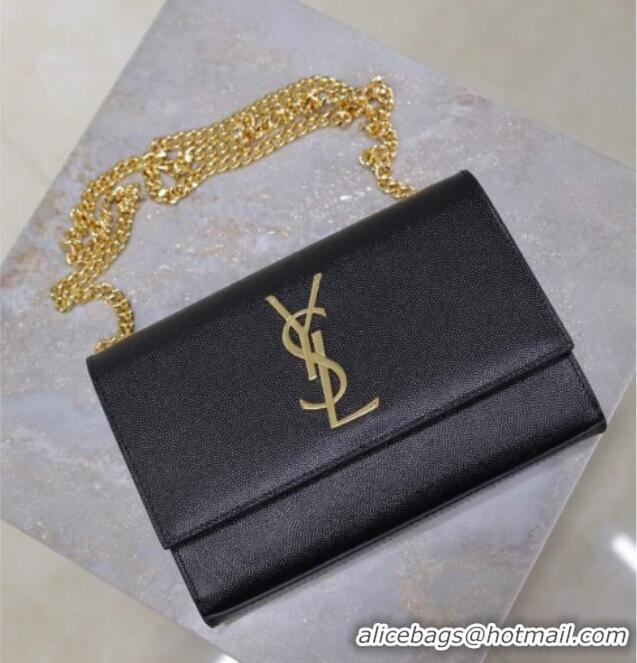 Grade Design Saint Laurent Kate Small Chain Bag in Grained Leather 469390 Black/Gold 2025