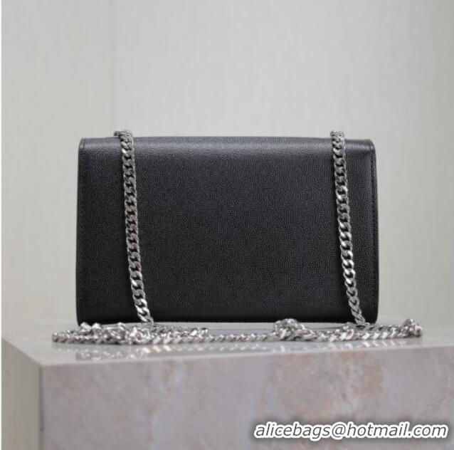 Buy Cheap Saint Laurent Kate Small Chain Bag in Grained Leather 469390 Black/Silver 2025