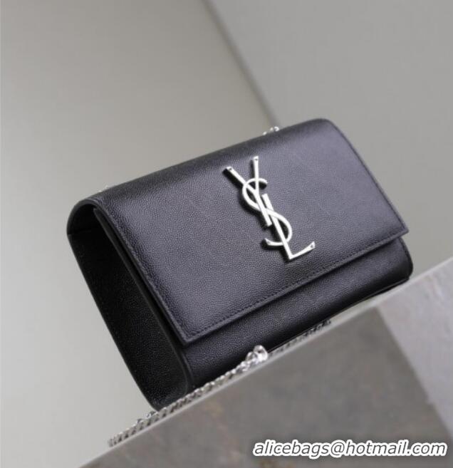 Buy Cheap Saint Laurent Kate Small Chain Bag in Grained Leather 469390 Black/Silver 2025