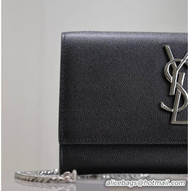 Buy Cheap Saint Laurent Kate Small Chain Bag in Grained Leather 469390 Black/Silver 2025