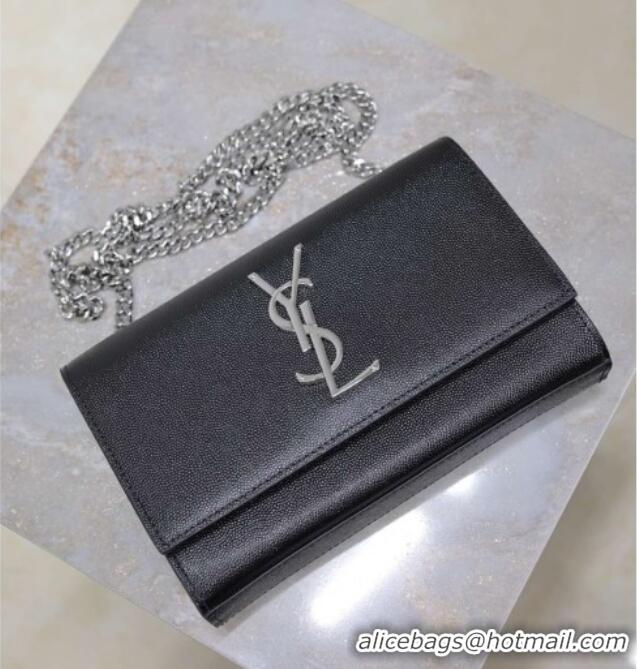 Buy Cheap Saint Laurent Kate Small Chain Bag in Grained Leather 469390 Black/Silver 2025