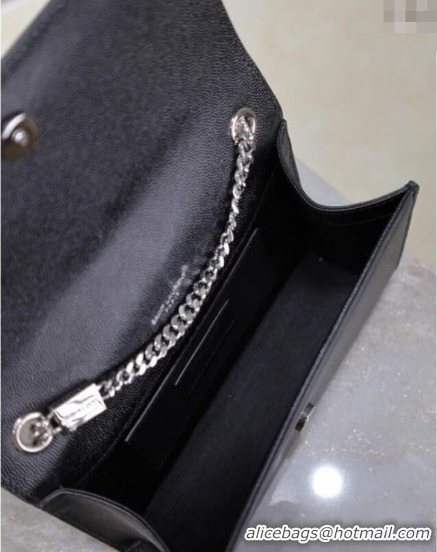 Buy Cheap Saint Laurent Kate Small Chain Bag in Grained Leather 469390 Black/Silver 2025