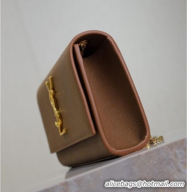 Unique Grade Saint Laurent Kate Small Chain Bag in Grained Leather 469390 Brown 2025