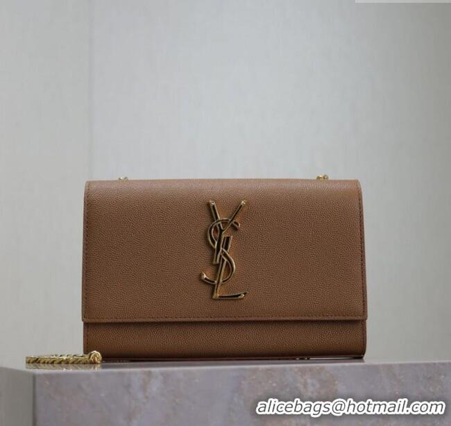 Unique Grade Saint Laurent Kate Small Chain Bag in Grained Leather 469390 Brown 2025