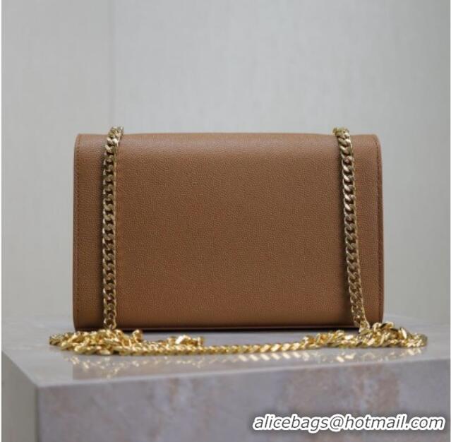 Unique Grade Saint Laurent Kate Small Chain Bag in Grained Leather 469390 Brown 2025