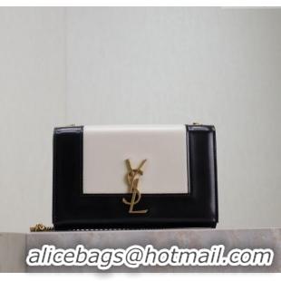 Promotional Saint Laurent Kate Small Chain Bag in Leather 469390 White/Black 2025