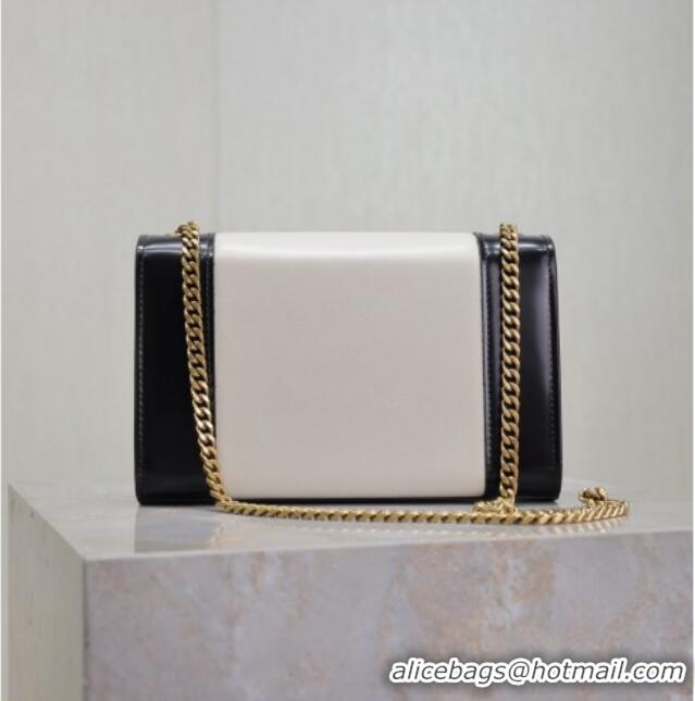 Promotional Saint Laurent Kate Small Chain Bag in Leather 469390 White/Black 2025