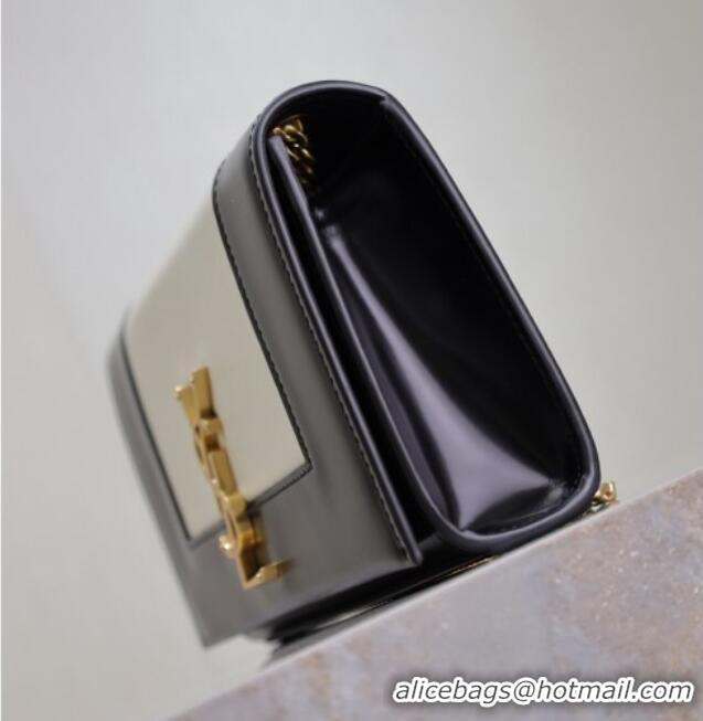 Promotional Saint Laurent Kate Small Chain Bag in Leather 469390 White/Black 2025