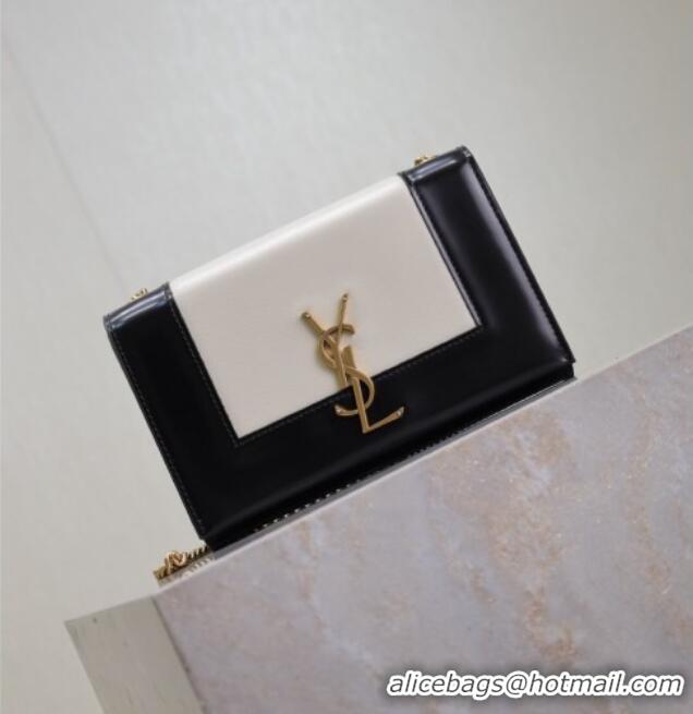Promotional Saint Laurent Kate Small Chain Bag in Leather 469390 White/Black 2025