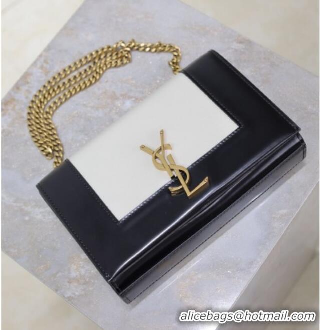 Promotional Saint Laurent Kate Small Chain Bag in Leather 469390 White/Black 2025