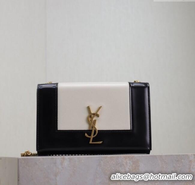 Promotional Saint Laurent Kate Small Chain Bag in Leather 469390 White/Black 2025