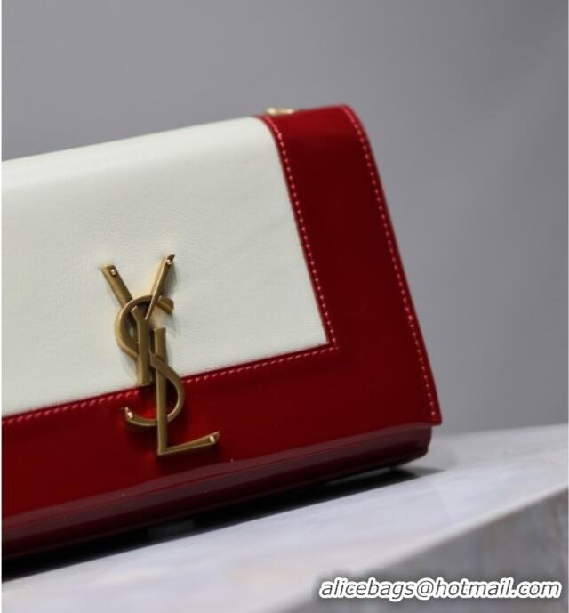 Top Grade Saint Laurent Kate Small Chain Bag in Leather 469390 Red/White 2025