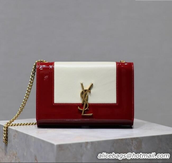 Top Grade Saint Laurent Kate Small Chain Bag in Leather 469390 Red/White 2025