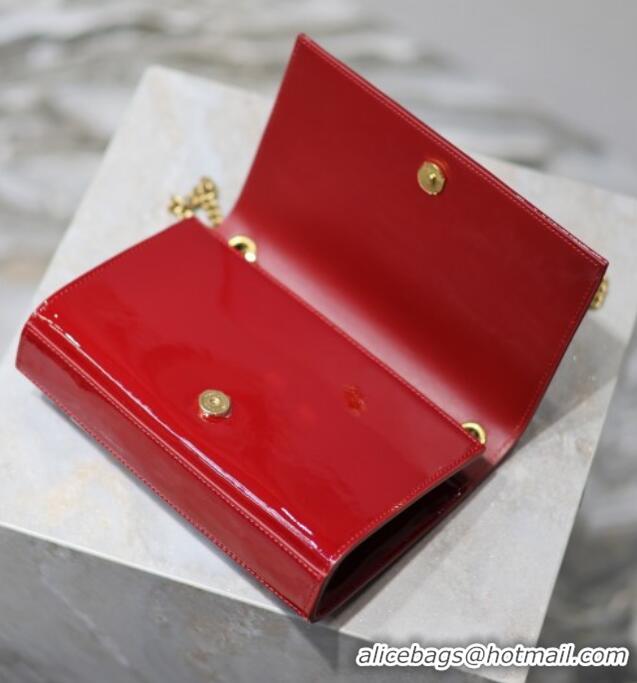 Top Grade Saint Laurent Kate Small Chain Bag in Leather 469390 Red/White 2025