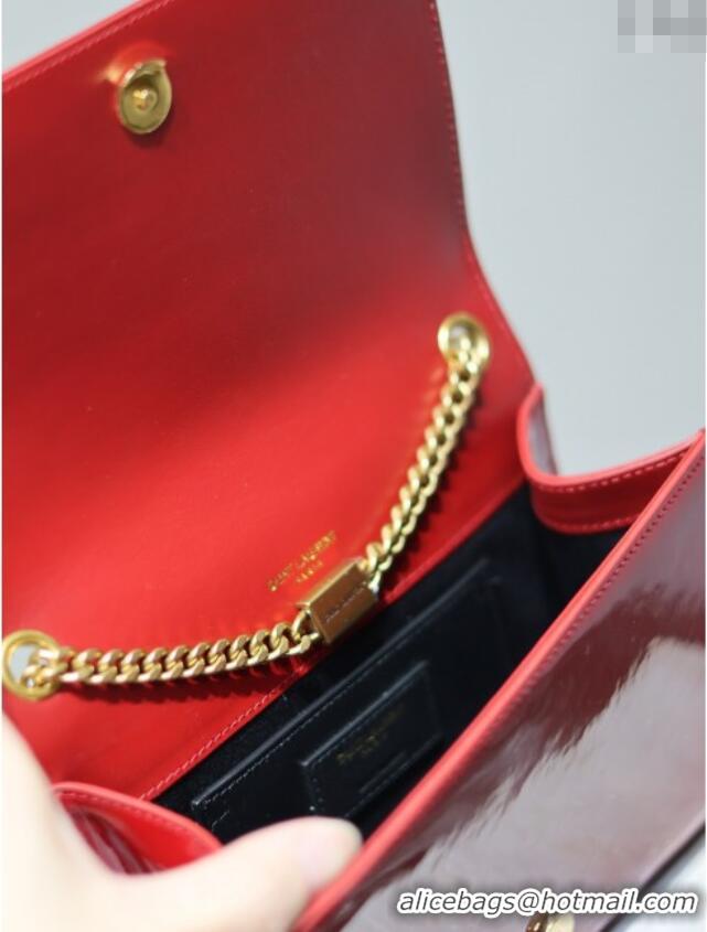 Top Grade Saint Laurent Kate Small Chain Bag in Leather 469390 Red/White 2025