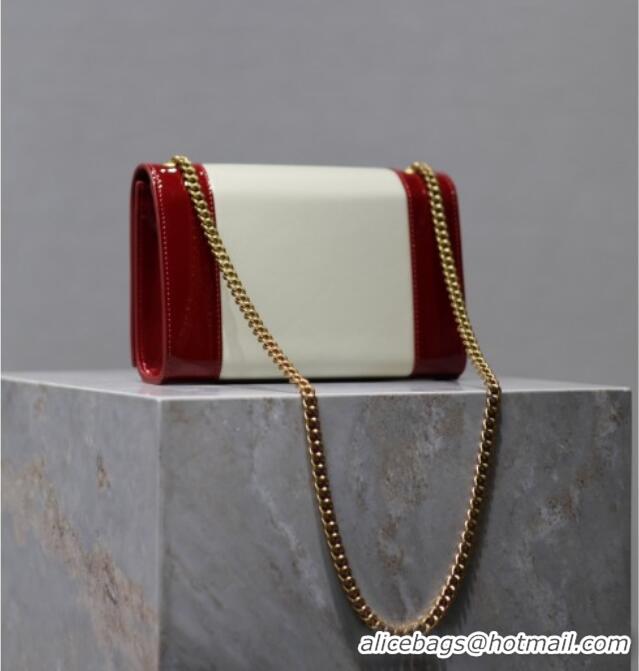 Top Grade Saint Laurent Kate Small Chain Bag in Leather 469390 Red/White 2025